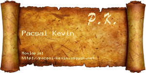 Pacsai Kevin névjegykártya